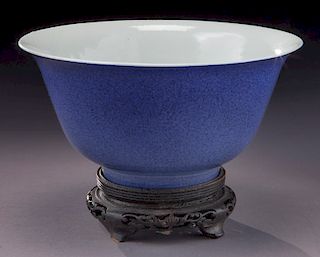 Chinese Qing powder blue porcelain bowl,