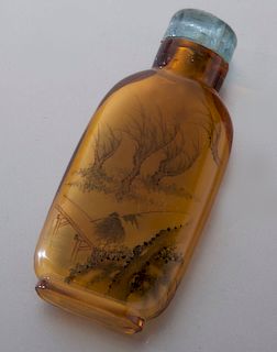 Chinese inside-painted peking glass snuff bottle,