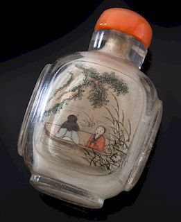 Chinese inside-painted rock crystal snuff bottle,