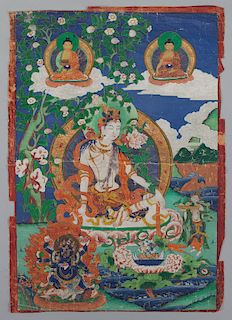 Chinese Tibetan Karma Bka-Brgyud school tangka,