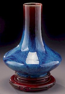 Chinese Qing flambe glazed porcelain vase,