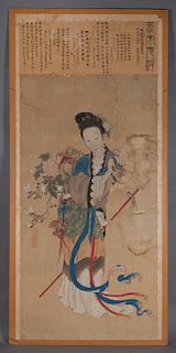 Chinese Qing watercolor painting,