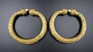 A PAIR OF GILDED NYONYA ANKLETS
