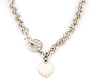 Tiffany & Co Sterling Silver Heart Toggle Necklace