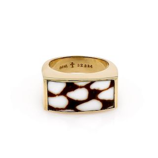 18K Yellow Gold Seaman Schepps Marble Cone Ring