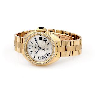 Cartier Cle De Cartier Pink Gold Watch with Diamonds