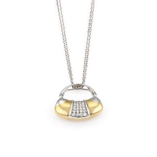 18K 2 Tone Gold Mirabelle Diamond Purse Necklace