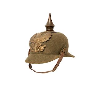 Prussian Felt Bodied "ersatz" Spiked Helmet, with tombac mounts