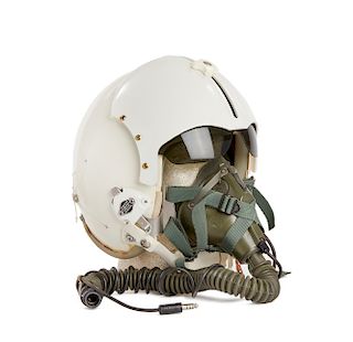 U.S. Navy Flight Helmet with Rams Horn Visor Cover