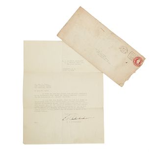 Captain Eddie Rickenbacker Letter to George Hayes