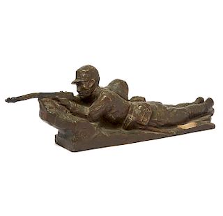 Bronze Japanese Rifleman Sculpture
