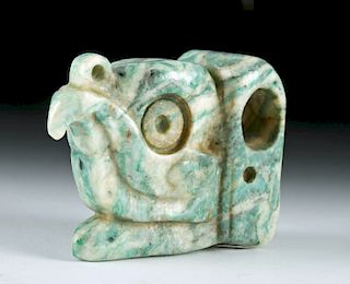 Rare Mayan Greenstone Attachment - Bird Form