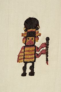 Paracas Textile Embroidery in Form of a Shaman