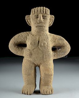 Costa Rican Stone Standing Female Figure