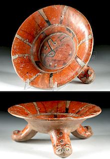 Very Fine Aztec Pottery Tripod Dish