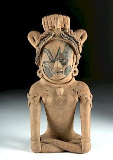 Pre-Columbian Vera Cruz Pottery Seated Dignitary