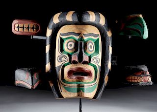 20th C. Nootka Cedar Speaker's Mask by Billy Robertson