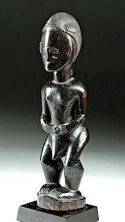Early 20th C. African Baule Wood Male Blolo Bian Figure