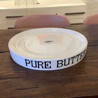 English Glazed Pottery Commercial 'Pure Butter' Platter