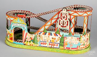 Chein tin litho wind-up roller coaster