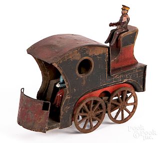 Painted wood and cast iron hillclimber hansom cab