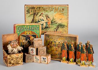 Group of paper litho toys