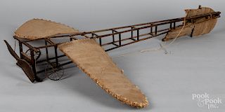 Early wood frame and canvas airplane