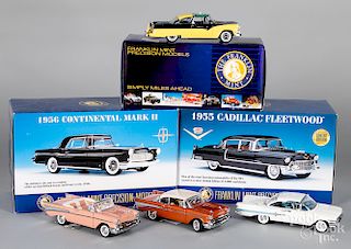 Six Franklin Mint collector car models