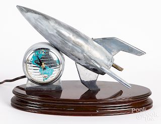 Lanshire chrome rocket ship clock