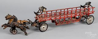 Cast iron horse drawn ladder wagon