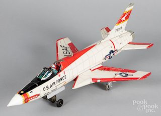 Japanese tin lithograph US Air Force FH-780 jet