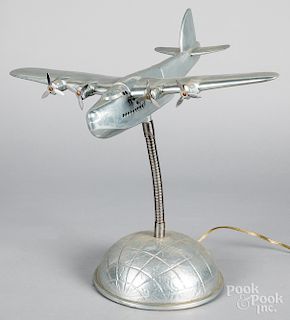 Mid-Century modern chrome airplane desk lamp