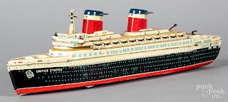 Japanese tin lithograph friction ocean liner