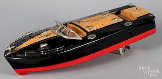 Battery operated wood speed boat