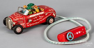 Japanese tin lithograph battery operated car