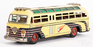 Japanese I. Y. Metal Toys tin lithograph bus