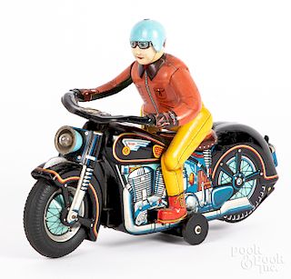 Japanese Modern Toys tin lithograph motorcycle