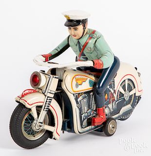 Japanese Modern Toys tin lithograph motorcycle