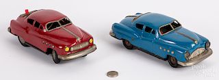 Two Japanese tin battery operated coupes