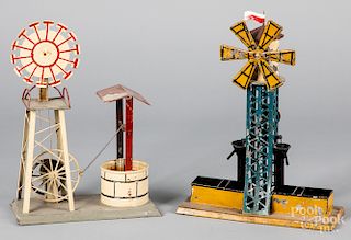 Two Krauss, Mohr & Co. painted windmill steam toys