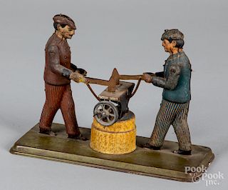 Carette tin lithograph blacksmith steam toy