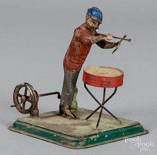 Becker painted tin snare drummer steam toy