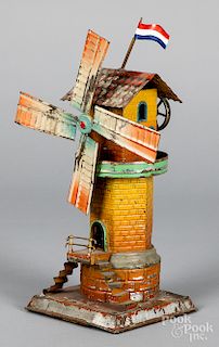 Falk painted tin windmill steam toy accessory