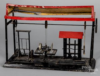 Krauss, Mohr & Co. painted tin factory steam toy