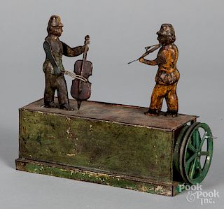 Painted tin musicians steam toy accessory