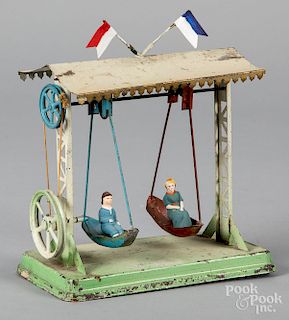 Falk painted tin boat swing steam toy accessory
