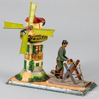 Mohr & Krauss lithograph windmill steam toy