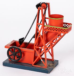 Bing painted tin dredge steam toy accessory