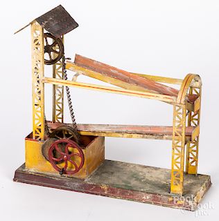 Painted tin marble mill steam toy accessory