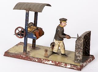 Wunderlich painted tin miner steam toy accessory